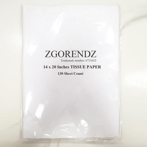 130 Sheets 20"x14" White Wrapping Tissue Paper Bulk for Gift Bags, Christmas, Weddings, Birthday Party Decoration