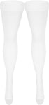 NuVein Medical Compression Stockings - 20-30 mmHg Thigh Length Hose for Women & Men, Open Toe, X-Large, White