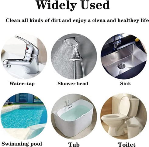 Pumice Stone Toilet Bowl Cleaner, Deep Cleaning Bathroom Brush with Long Handle, 1 Wand + 8 Pumice Stones