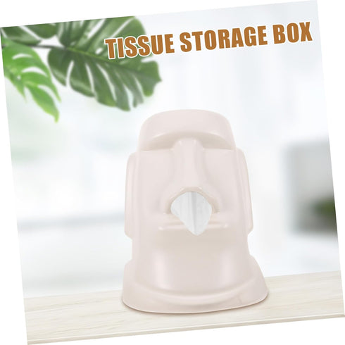 TOPPERFUN Creative Moai Stone Tissue Holder Stylish Tissue Box for Home Office and Car Decor Compact Design