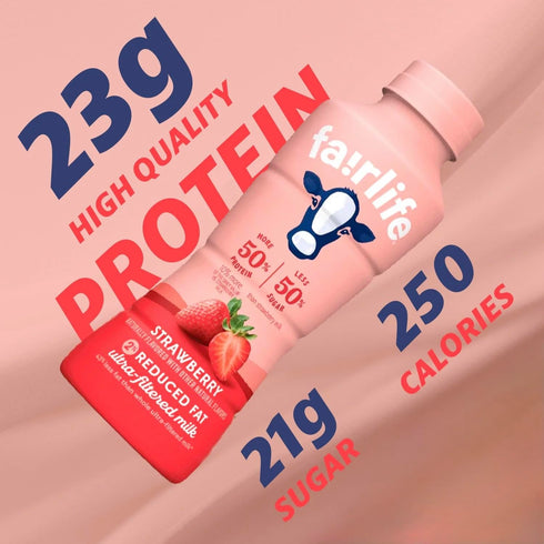 Pack 14oz (Pack 12) Fairlife' Variety - Rich Chocolate & Very Strawberry Low Fat Ultra Filtered Milk