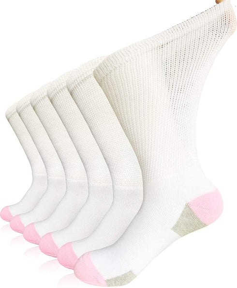 SYOLLAVE Women Diabetic Socks Non-Binding Wide Top Loose Fitting Medical Hospital Socks for