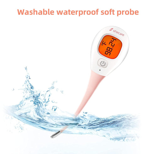 Digital Basal Body Thermometer for Ovulation - Backlight LCD Display, High Precision Oral Thermometer, Works with