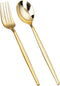 SUT 100 Pcs Gold Plastic Silverware, Disposable Forks and Spoons for Parties and Weddings