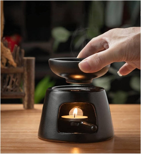 HOMDECORA Candle Holders Oil Burner Wax Melt Burners Aromatherapy Aroma Ceramic Diffuser Candle Tealight Holder Table