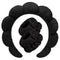 Spa Headbands for Washing Face, Wristband Set, Sponge Makeup Skincare Headband, Soft Terry Towel Cloth Hairband (Black)