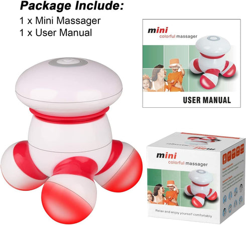 cotsoco Mini Portable Handheld Massager, Vibrating Body Massager with LED Light for Pain Release, Battery Operated