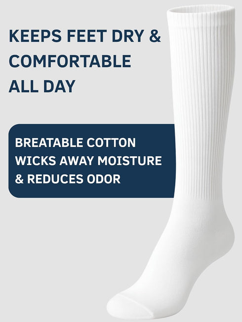 Non-Binding Diabetic Socks for Men & Women - Extra Wide Over The Calf Cotton Comfort