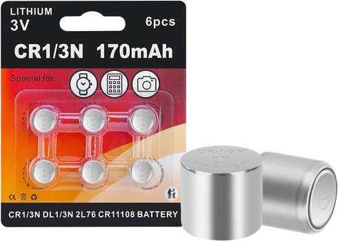 JOXIYECLTL 6 Pack 1/3N CR1/3N DL1/3N 3V Lithium Battery High Capacity for Laser