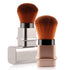Retractable Kabuki Makeup Brushes, Professional Foundation, Powder, Blush, Bronzer Brush with Cover - Silvery