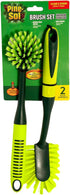 Pine-Sol Set 2 Scrub Brush - Long Handle Cleaning Brushes with Heavy Duty Bristles and Comfort Grip - Scrubbers