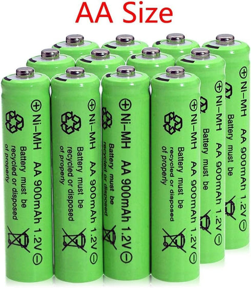 10 Packs 1.2V AA 900mAh Ni-MH Rechargeable Batteries for Solar Lights, Garden Lights, Remotes, Mice