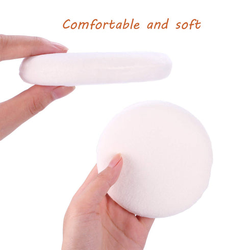 WSYUB Powder Puff, Ultra Soft Large Velour Body Powder Puffs, 4.13 inch, 4pcs, Round, White