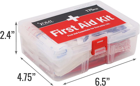 DMI 175-Piece First Aid Kit for Minor Injuries, Portable and Convenient, Includes Bandages and Treatment Instruments
