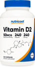 Nutricost Vitamin D2 Supplement (2000 IU), 240 Capsules, Vegan, Non-GMO, Gluten-Free
