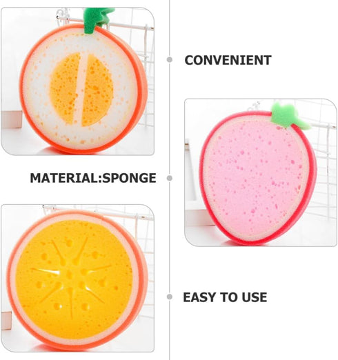 Cute Fruit-Shape Kitchen Sponge Washing Sponge, 12pcs Dish Cleaning Scrubber (4.72X4.72X1.38in)