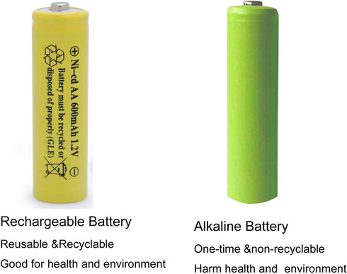 Solar Light Rechargeable Batteries for Garden/Lawn/Lamp 1.2V AA Ni-CD 600mAh 4 Pack (Yellow)
