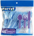 Baby Blue & Light Pink Heavy Duty Plastic Cutlery Sets - 16 Spoons, 16 Forks, 16 Knives - 2 Packs of 48 Total
