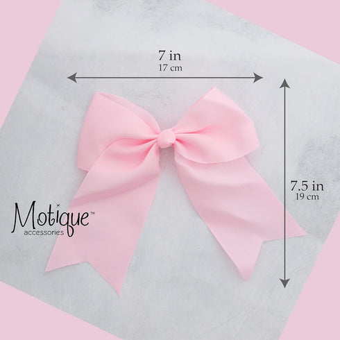 Light Pink Jumbo Bow Clip with Tails