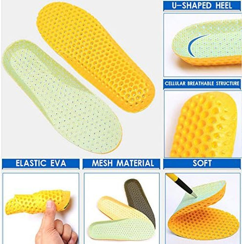 XINIFOOT 3 Pairs Comfortable Breathable Insoles, Cushioned Inserts for Running, Walking, Hiking, Women (US4-7)