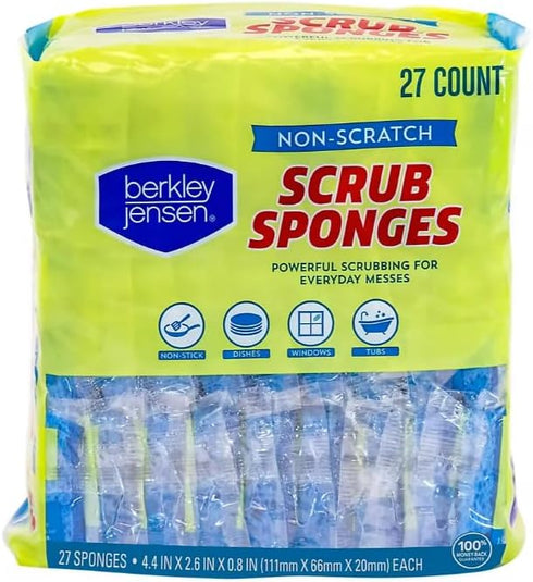Berkley Jensen Non Scratch Cellulose Scrub Sponges, 27 ct., Blue