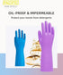 PACIFIC PPE 2 Pairs Dishwashing Cleaning Gloves, Latex Free with Cotton Lining, Large (Purple+Blue)
