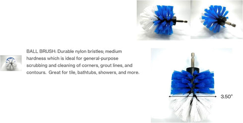 4 Piece Drill Brush Attachment Set, Scrubbing Pad and Sponge, Deep Cleaning Kit for Bathroom Kitchen and Car