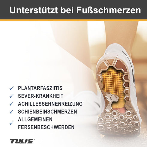 Tuli's Classic Heel Cups, Yellow, Regular - For Heel Pain & Plantar Fasciitis