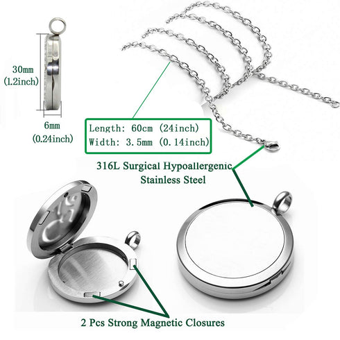 Essential Oil Diffuser Necklace - Aromatherapy Stainless Steel Spider Pattern Locket Jewelry Set for Women Men Teen