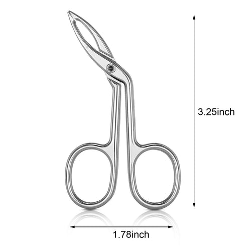 Hicarer 3 Pcs Eyebrow Tweezers Scissor Set for Women, Straight Tip Hair Plucker Remover, Silver Plated