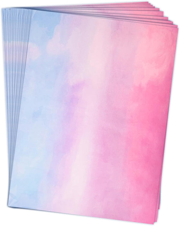 HolyMaji 100 Sheets Pink Purple Blue Gradient Tissue Paper - 20 x 14" Pastel Rainbow Sheets for Gift Wrapping DIY Crafts