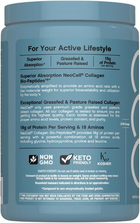 NeoCell 10oz 18 Collagen Bio-Peptides Powder | | Super Hair, Skin, and Nails | Superior Absorption | Grassfed Protein