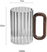 gY3pO5uK 11OZ Drinking Glasses Glass Mugs with Wooden Handle, Clear Borosilicate Drinking for Tea, Coffee, Milk