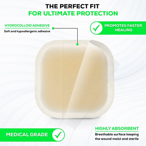 MedVance Hydrocolloid Bordered Adhesive Dressing, 2"x2" Box of 5 DRESSINGS