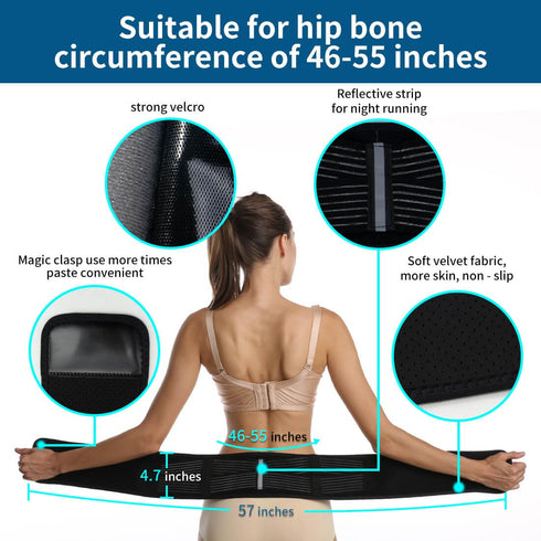 SUNFATT Sacroiliac SI Joint Hip Belt, Plus-Size Back Support for Women, 55" Lower Back Brace for Pain Relief