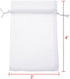 Boshen 100/200PCS White Organza Gift Candy Sheer Bags, Mesh Jewelry Pouches Drawstring for Wedding Party Favors