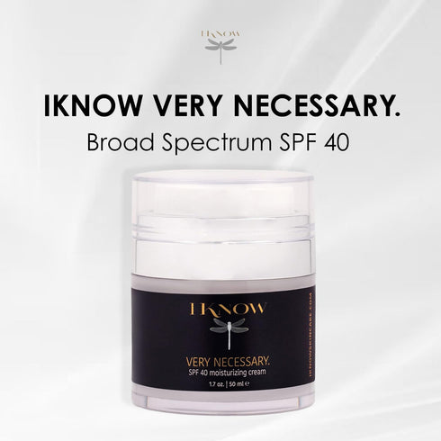 IKNOW VERY NECESSARY Broad Spectrum SPF 40 Skincare, Sun Protection Cream for Pro-Aging, Facial Moisturizer