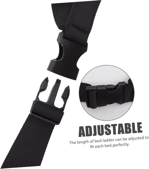 OUNONA Adjustable Bed Ladder for Disabled Durable Pull Up Strap with Non Slip Handles for Patient Mobility and Support
