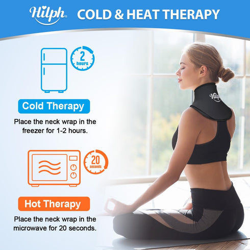 Hilph Cervical Ice Pack for Neck Pain Relief, Reusable Flexible Gel Wrap with Hot Cold Therapy Compress for Sore Neck