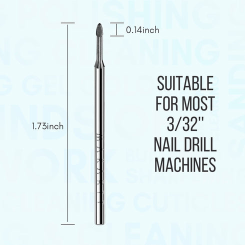 Makartt Nail Drill Bits: 3/32" Safety Tungsten Carbide Cuticle Remover for Electric Nail File