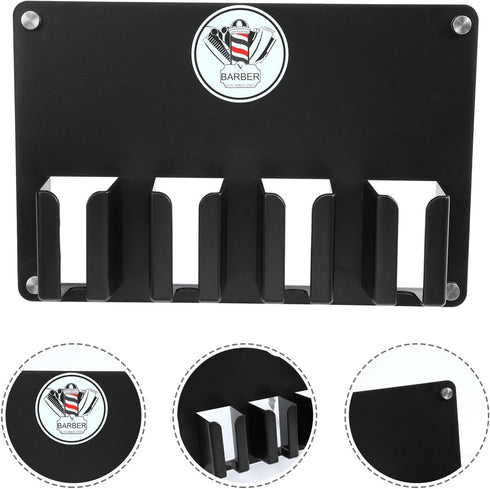 POPETPOP Barber Hair Holder, Wall-mounted Hair Clipper Storage Rack, Organizer Hanger for Barbers Salon Accessories