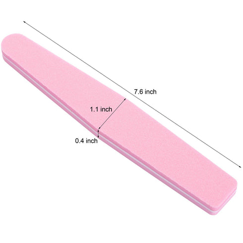 Nail Buffers 20 Pack - 100/180 Grit Nail Buffer Block Sponge for Acrylic/Natural Nails, Pink