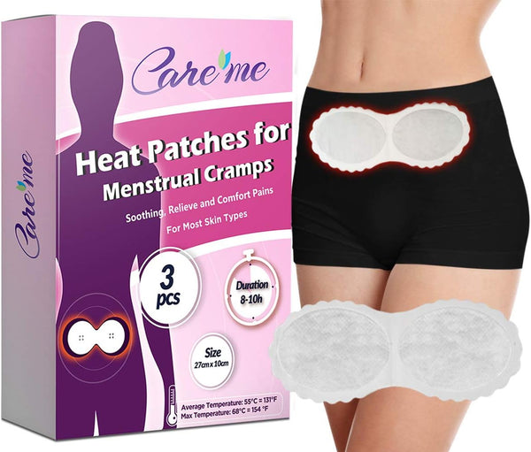 Portable Heating Pad for Menstrual Cramps, Adhesive Heat Patches for Period Pain Relief, 3 Patches in 1 Pack