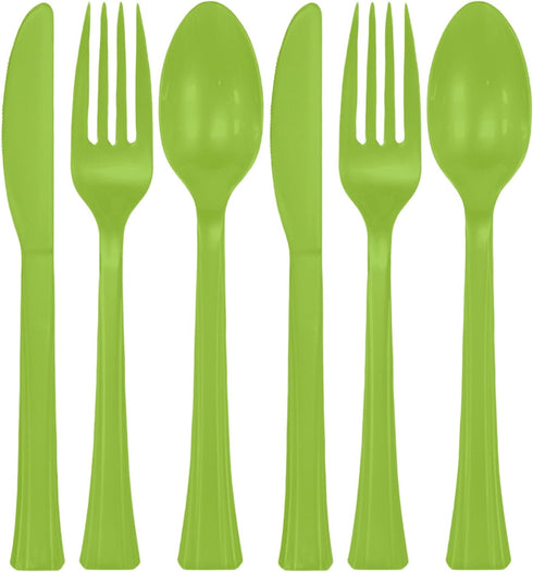 Assorted Kiwi Plastic Cutlery (Pack of 24) - Elegant, Durable, and Disposable Party Supplies for Every Occasion