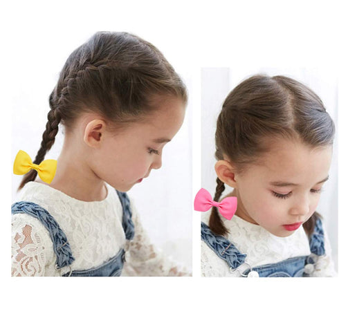 inSowni 40 Pack Grosgrain Ribbon Bow Elastics Hair Ties, Scrunchies for Baby Girls, Toddlers, and Kids