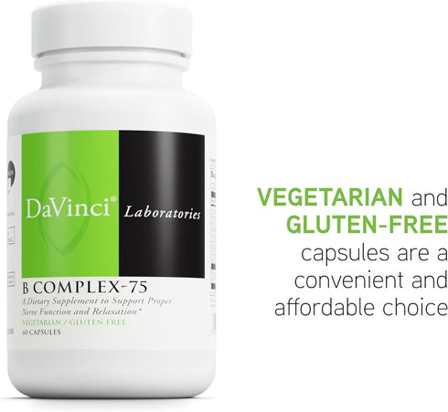 DAVINCI Labs B Complex-75 - 60 Capsules - Supports Relaxation and Proper Nerve Function*