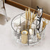 LINFIDITE 360 Rotating Makeup Organizer Clear Cosmetic Storage Holder Tray with 6 Compartment Makeup Brush Lip Gloss Organizer Case Bathroom Cabinet Vanity Desktop Organizer Clear by LINFIDITE