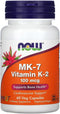 Now Foods Vitamin K-2 (MK7) Veg Capsules, 100 mcg, 60 Count, Pack