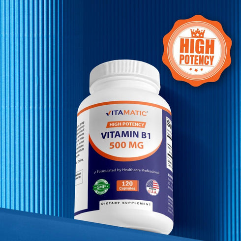 Vitamatic Vitamin B1 (Thiamine) 500mg - 120 Capsules
