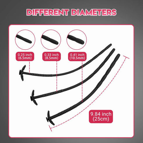 Meta Fuuuun 3PCS Packaging Urethral Sound Hollow Side Hole Design Sex Toys Catheters & Sounds-Urethra Sounding